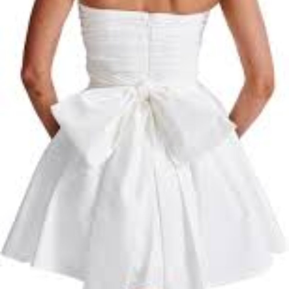 LuFeng  Comfortable Life Strapless Mini Dress White/Size M